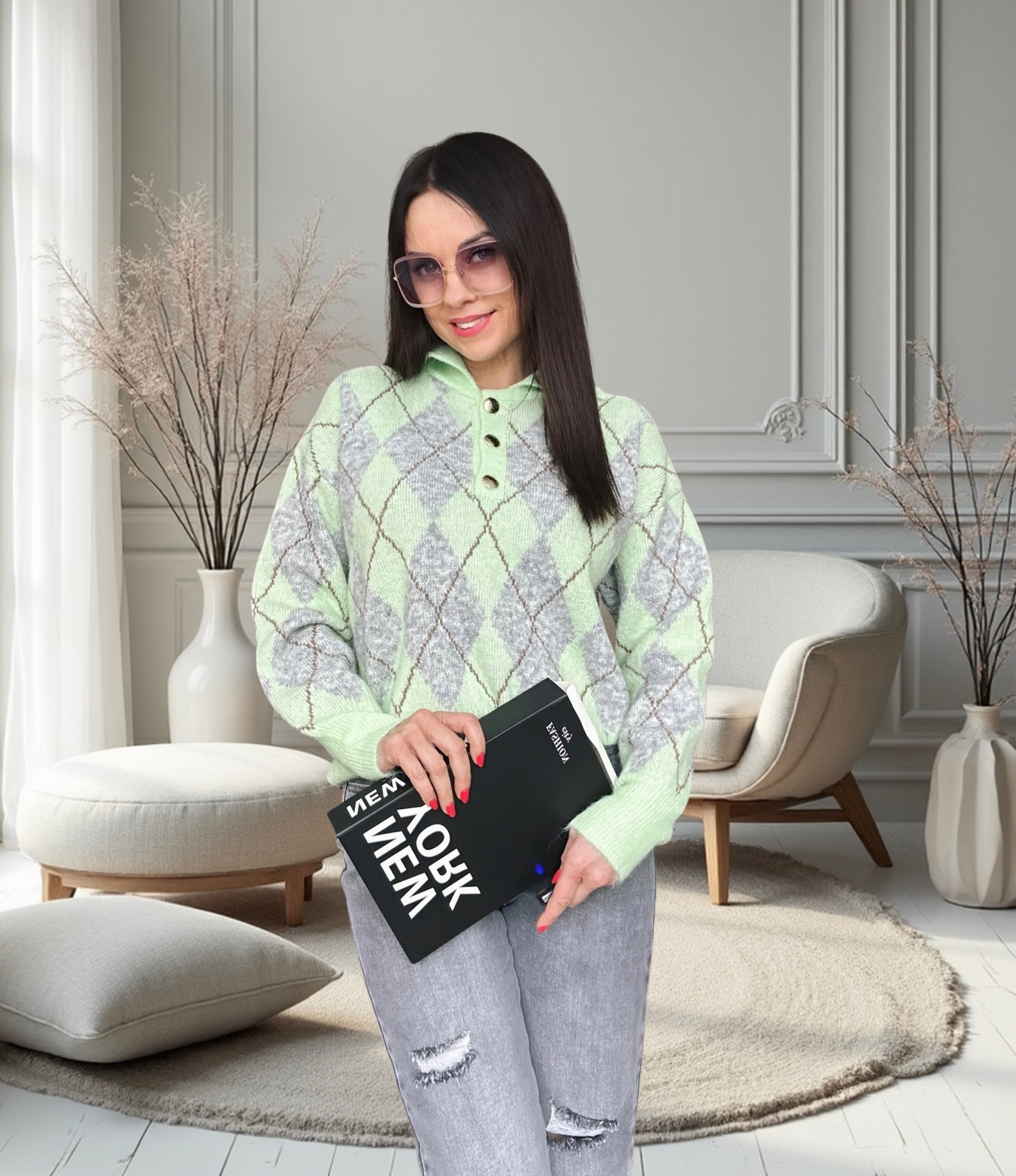 Megztinis “Mėtinis rombas”