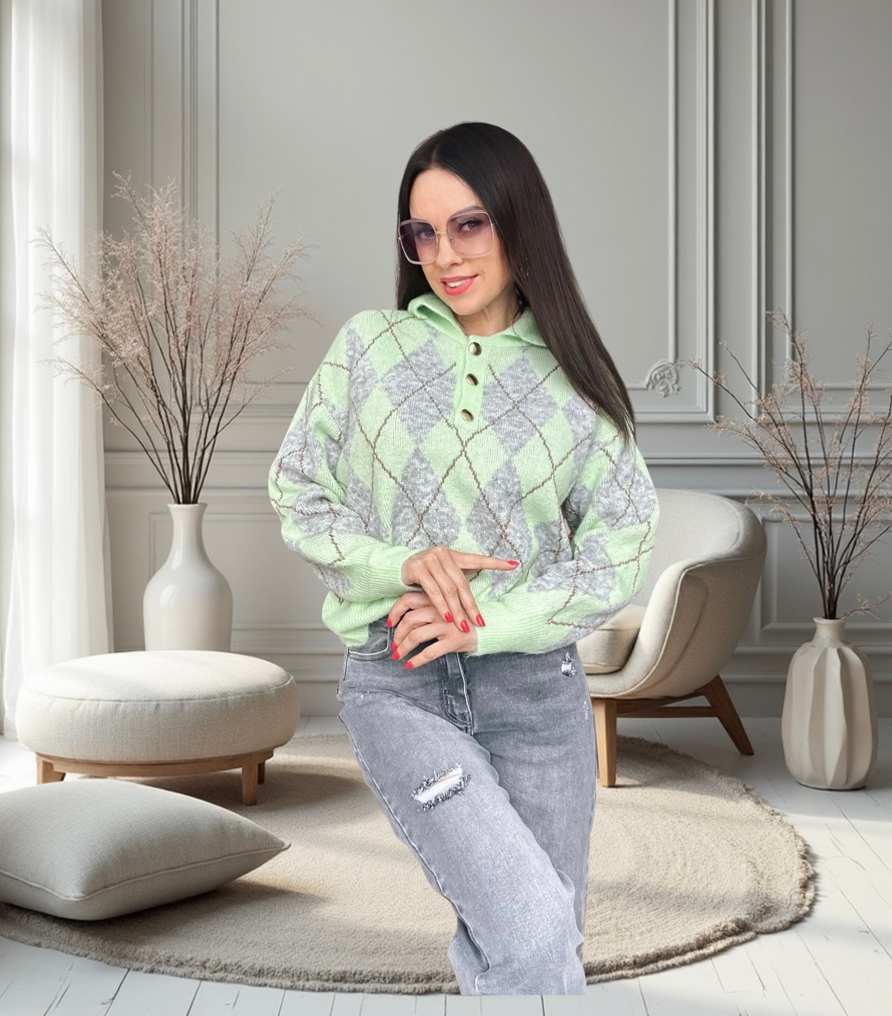 Megztinis “Mėtinis rombas”