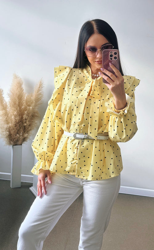 Geltona palaidinė “Širdutė “